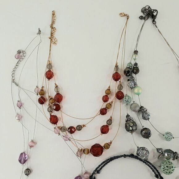 Necklaces Lot of 6 Wire Choker Charms Copper Stones Beads Vintage to Today - Picture 3 of 9